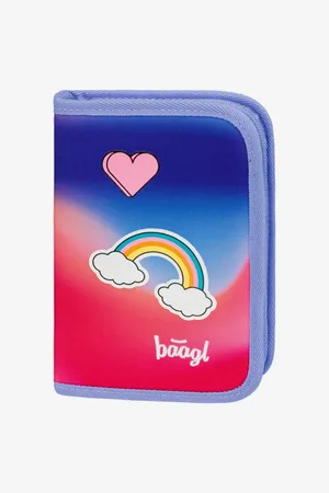 Baagl Fialový Školní penál jednopatrový Hippie