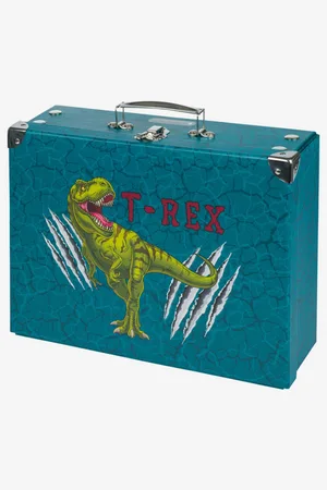 Baagl Zelený skládací školní kufřík s kováním T-Rex