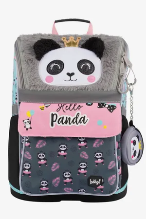 Baagl Šedá školní aktovka zippy panda
