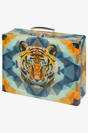 Baagl Oranžový skládací školní kufřík s kováním Tiger