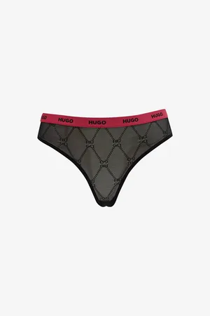 HUGO BOSS Černé dámské krajkované kalhotky