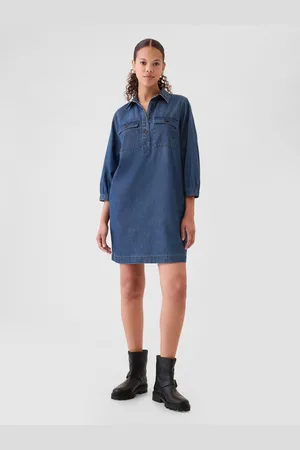 GAP Dámské džínové mini šaty UltraSoft Utility
