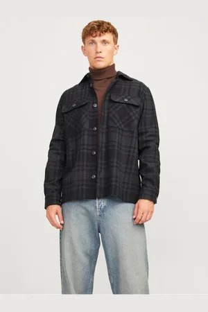 JACK & JONES Černo- pánská lehká košilová bunda Raymond