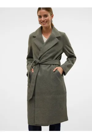 VERO MODA Tmavě zelený dámský kabát Fortuneaya