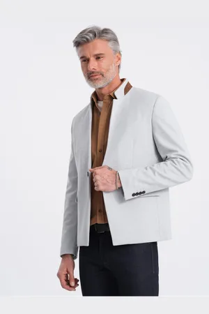 Ombre Clothing Pánské žíhané sako se stojáčkem