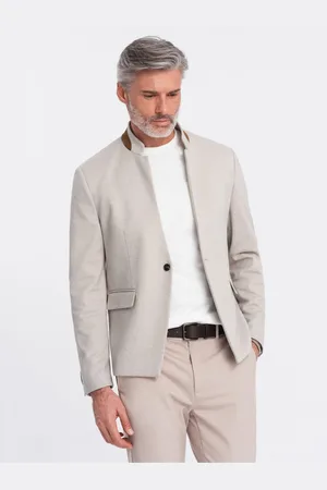 Ombre Clothing Pánské žíhané sako se stojáčkem