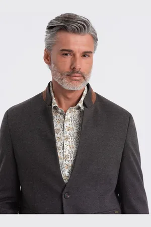 Ombre Clothing Pánské žíhané sako se stojáčkem
