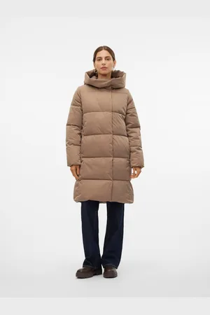 VERO MODA Hnědý dámský prošívaný kabát Stella
