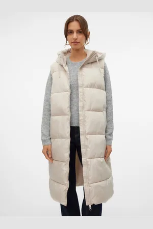 VERO MODA Dámská dlouhá prošívaná vesta Ligaane