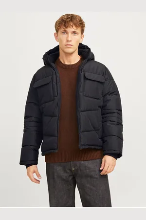 JACK & JONES Černá pánská prošívaná bunda Build