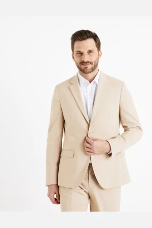 Celio Béžové pánské sako slim Buamaury