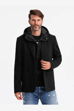 Ombre Clothing Pánská bunda s vysokým límcem a kapucí
