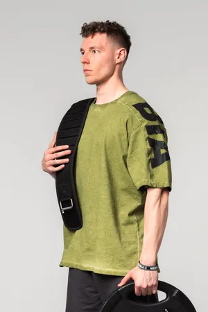 Nebbia Washed-off oversized tričko LIFTING CLUB 368