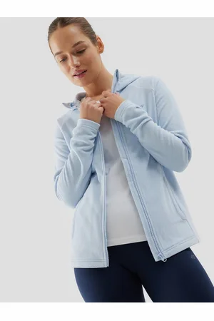 4F Dámská fleece mikina na zip s kapucí regular