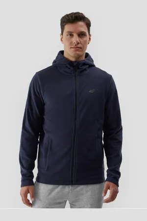 4F Pánský fleece regular s kapucí