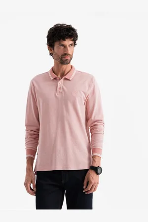 Ombre Clothing Pánské polo tričko s dlouhým rukávem a výšivkou