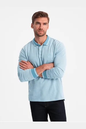 Ombre Clothing Pánské polo tričko s dlouhým rukávem