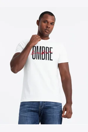 Ombre Clothing Pánské bavlněné tričko s jemnou výšivkou