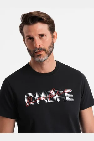 Ombre Clothing Pánské bavlněné tričko s jemnou výšivkou