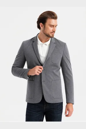 Ombre Clothing Pánské strukturované pletené sako ve fitted střihu