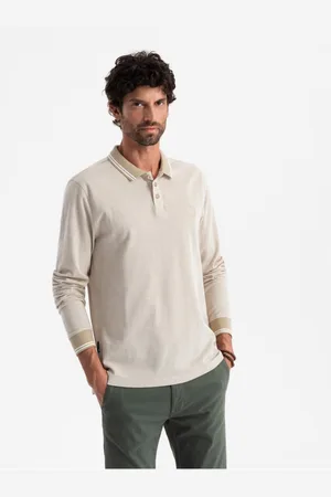 Ombre Clothing Pánské polo tričko s dlouhým rukávem