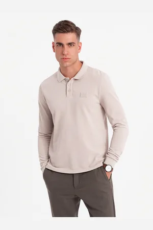 Ombre Clothing Pánské polo tričko s dlouhým rukávem