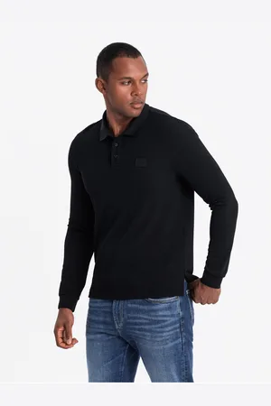 Ombre Clothing Pánské polo tričko s dlouhým rukávem
