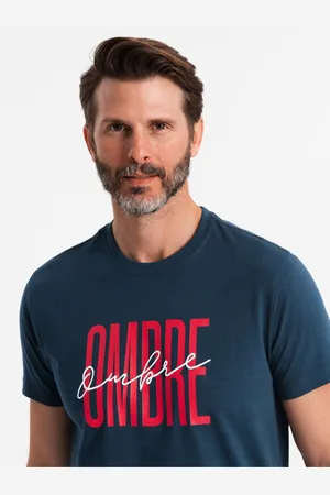 Ombre Clothing Pánské bavlněné tričko s jemnou výšivkou