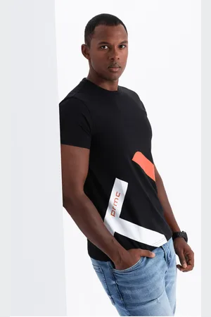 Ombre Clothing Pánské bavlněné tričko s jemnou výšivkou