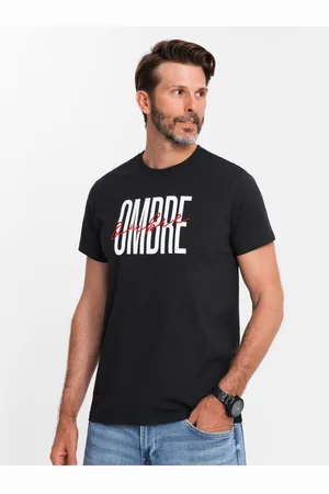 Ombre Clothing Pánské bavlněné tričko s jemnou výšivkou