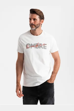 Ombre Clothing Pánské bavlněné tričko s jemnou výšivkou