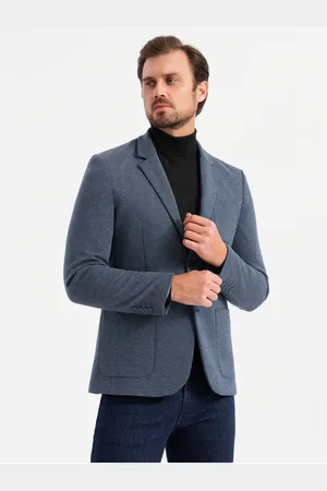 Ombre Clothing Pánské strukturované pletené sako ve fitted střihu