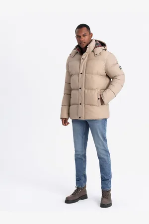 Ombre Clothing Pánská bunda s kostkovanou podšívkou