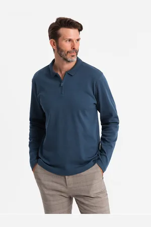 Ombre Clothing Pánské polo tričko s dlouhým rukávem
