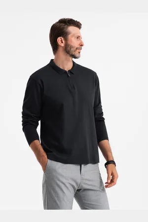 Ombre Clothing Pánské polo tričko s dlouhým rukávem