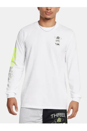 Under Armour Pánské tričko Curry HW Verbiage LS Tee-WHT