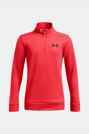 Under Armour Chlapecká mikina UA Armour Fleece 1/4 Zip-RED