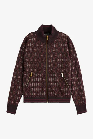 Scotch&Soda Vínový dámský vzorovaný bomber