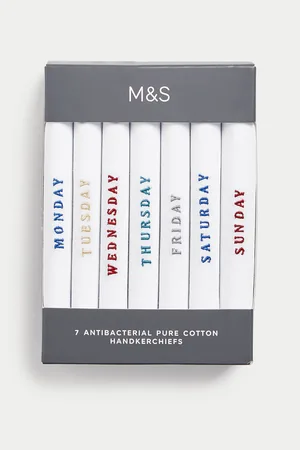 Marks & Spencer Antibakteriální kapesníky z čisté bavlny, 7 ks v balení