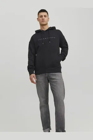 JACK & JONES Černá pánská mikina s kapucí Star