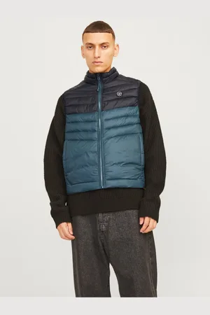 JACK & JONES Černo- pánská prošívaná vesta