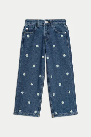 Marks & Spencer Vyšívané džíny Daisy (2–8 let) námořnická