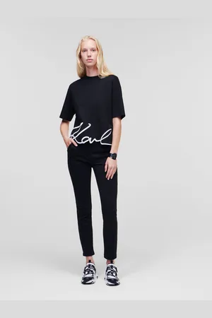 Karl Lagerfeld Černé dámské tričko Karl Signature