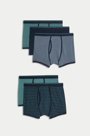 Marks & Spencer Trenýrky s geometrickým vzorem, vysokým podílem bavlny a technologií Cool & Fresh™, 5 ks v balení