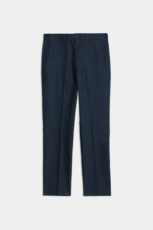 Marks & Spencer Chino kalhoty ze směsi lnu, normální střih námořnická