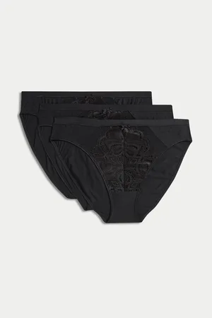 Marks & Spencer Vysoce střižené krajkové kalhotky Amelia, 3 ks v balení