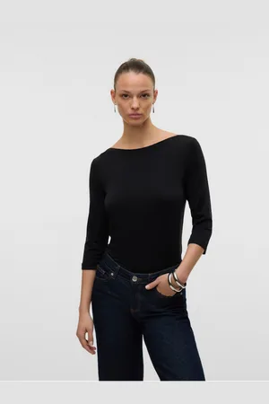 VERO MODA Černé dámské tričko Fiona