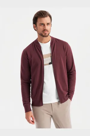 Ombre Clothing Pánská strukturovaná pletená mikina s límečkem - grafitová melanž V1 OM-SSNZ-0149