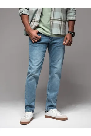 Ombre Clothing Pánské džínové kalhoty STRAIGHT LEG - černé V1 OM-PADP-0133