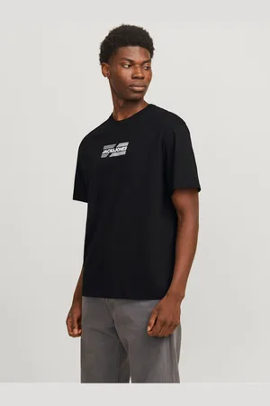 JACK & JONES Černé pánské tričko Corp